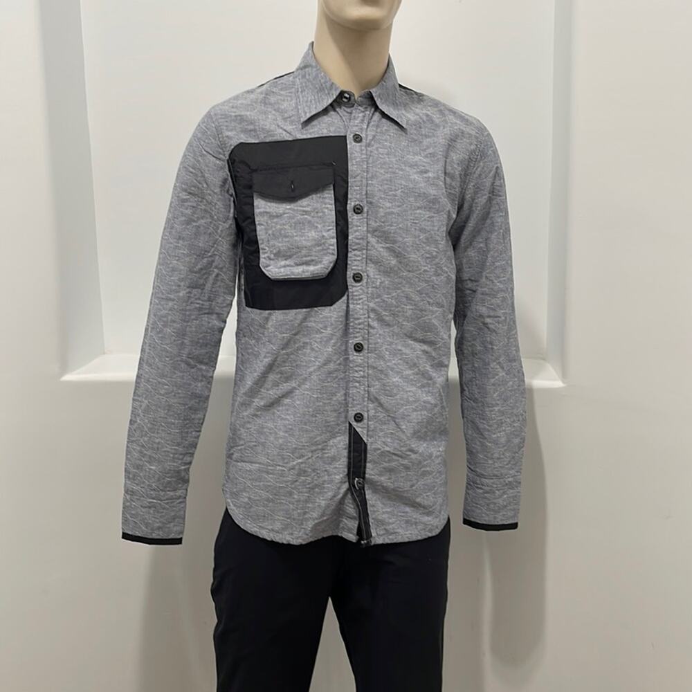 Coldsmoke Men's Quilted Shirt Jacket Blue Black Elbow Patch Size M NWT